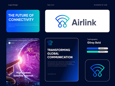 Airlink Logo Concept / Satellite Logo app logo awesome logo brand identity branding color logo colors creative logo design gradient logo graphic design logo logo design logo designer logo idea logomark logotype satellite logo symbol ui wifi logo