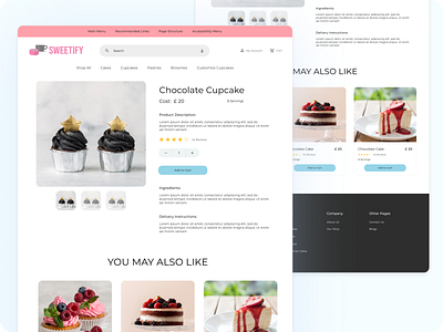 Product page for e-commerce website ecommerce figma ui uiux ux visual design web design