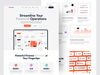 Finance Saas Website ai website design finance design finance landing page finance management finance operations finance web landing page saas saas landing page saas website uiux web web design website