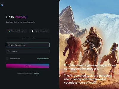Login Page Web Application Ai Art Creation adim panel login ai ai content creation app login art figma login login section nft nft login responsive ui ui ux web 3 web app login web application web design webapplication website website login section