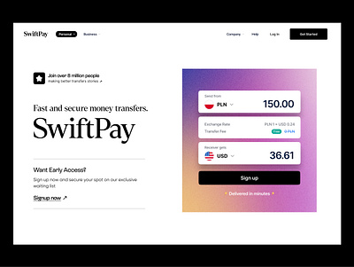 International Money Transfer finance fintech instarem landing page payoneer paypal razorpay remitly revolut skrill stripe swift transfer transferwise ui ux web design western union wire transfer wise worldremit