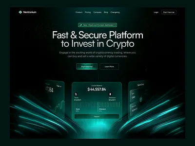 Nextronium - Crypto Investment Platform animation blockchain clean crypto dark landing modern web website