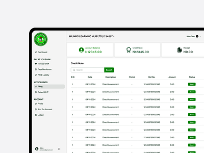 Dashboard for Tax Billing System dashboard figma finance product design ui ux