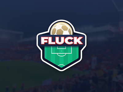 Fluck Logo app app icon badge ball brand branding clean emblem football footy gradient illustration logo logos mark pitch soccer sticker