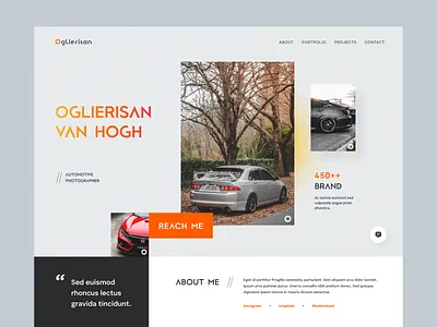 Photographer Landing Page clean design exploration figma fresh landingpage minimalist orange photographer portfolio productdesign ui webdesign