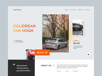 Photographer Landing Page clean design exploration figma fresh landingpage minimalist orange photographer portfolio productdesign ui webdesign