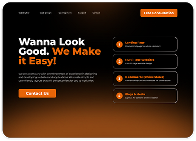 Web Development Page design hero page landing page ui ux