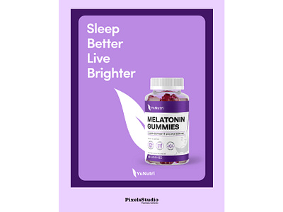 MELATONIN GUMMIES – Relaxing & Sleek Design | By PixelsStudio