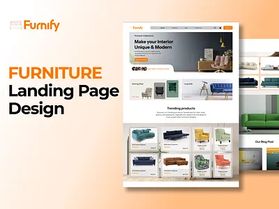 Furnify – Modern Furniture, Crafted for Your Home 3d branding e commerce furnify furniture graphic design logo minimalistic modern orange product ui ux