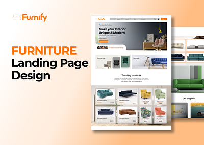 Furnify – Modern Furniture, Crafted for Your Home 3d branding e commerce furnify furniture graphic design logo minimalistic modern orange product ui ux