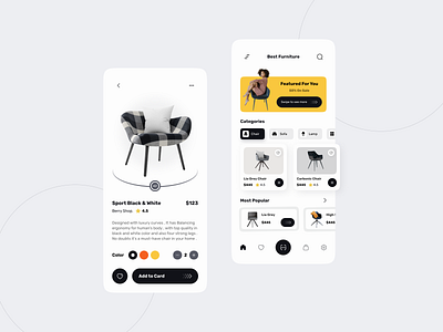 Furniture App Design app clean ui design ecommerce figma furniture futuristic interface ios minimal minimalist mobile mobile app modern product design ui uidesign uiux ux