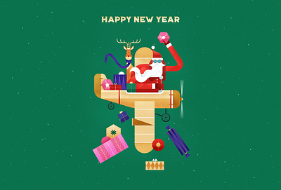 Happy new year! affinity designer character christmas flat graphic design happy holidays illustration new year santa vector winter