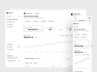 Skilarna Affiliate Dashboard – Empowering Marketers to Earn affiliate dashboard car design product design product designer ui uiux uiux designer ux web application webapp