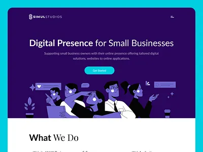 Homepage design for Simul Studios branding clean design interface ui ui design ux ux design visual design web website