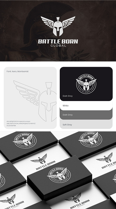 Gladiator Logo Design - Battle Born Brand Identity branding gladiator graphic design logo wings