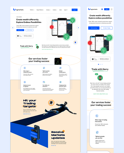 Egmarkets' Website app design finance finance trading ui ux web