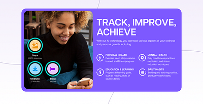 Habit Features Section Design design features section fitness habit tracker health health tracker modern productivity purple trendy web design website design