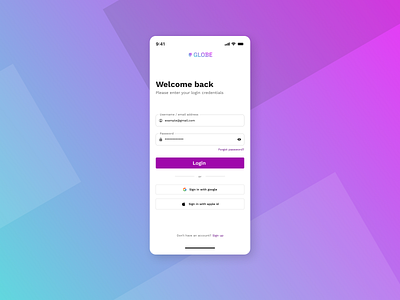 Login screen app login blue clean design dribble best shot form login screen loign minimal purple sign in sign up ui ui design ux violet