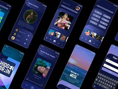 UI Design: Music and podcast streaming app adobe xd app design auto animate branding dark mode design logo music app podcast app product design ui ui design uiux
