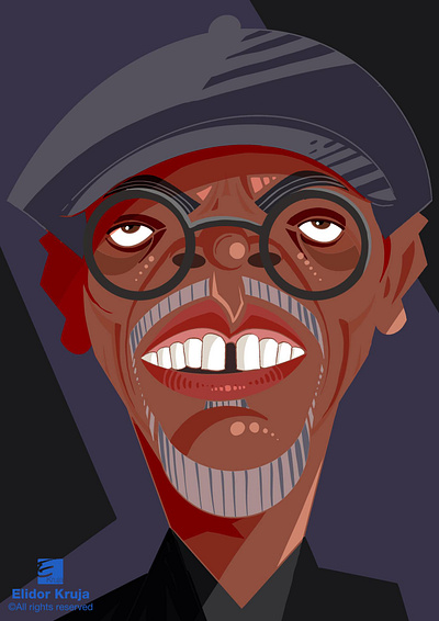 Samuel l Jackson caricature actor caricature cartoon digital art digital illustration drawing hollywood illustration painting procreate samueljackson