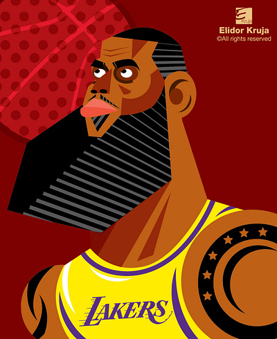 Lebron James digital caricature caricature cartoon digital art digital illustration drawing illustration lebron james nba painting procreate sketch