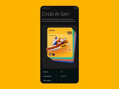 Circlo AI Generator ai ai gen circlo interaction react swiperjs ui