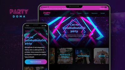 Landing page for a portable night club landingpage logo party ui