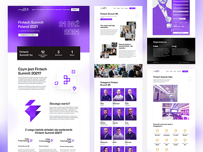 Fintech Summit Poland 2021 Landing Page design fintech flat grainy landing page ui vilolet web