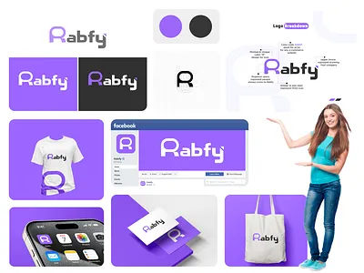 Rabfy logo concept ( POD+ eCommerce company) branding business logo clean logo creative logo custom logo design ecommerce flat icon identity illustration logo mahamud hasan mamun minimalist logo negative space logo pod print on demand rabfy ui unique logo