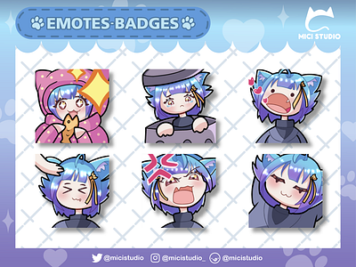 VTuber Emotes & Badges badges branding design emotes graphic design vtuber