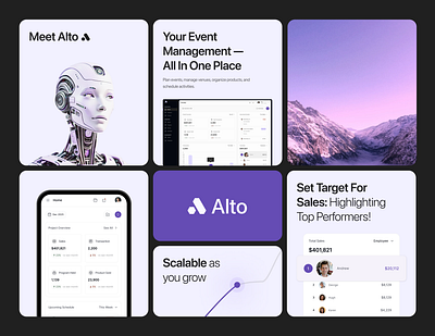 Alto - Brand ai bento bento grid chart clean dashboard figma sales ui