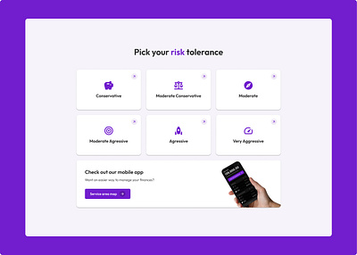 Minimalist Finance UI – Risk Preference Flow finance finance dashboard fintech ui ui design ux ux design web design