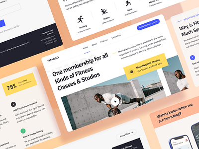 FITARDO | Fitness Brand Website Design branding design design system fitness fitness website footer landing landing page rebranding redesign startup website template ui web web design website website design