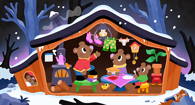 Weekend mode: activated 🐻 animal art bear cabin cute home house illustration illustrator toddler vibrant