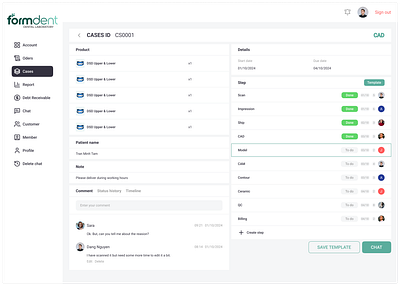 Formdent Dental Laboratory Management System UI Design dashboard dental figma management system ui