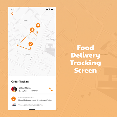 🚀 Day 26 of #100DaysOfDesign – Food Delivery Tracking UI 🍕📍