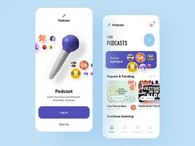 Podcast App Design app audio clean design dribbble2022 live streaming minimal mobile music orix podcast app podcasting podcasts sajon streaming streaming app ui ui design uiux whitespace