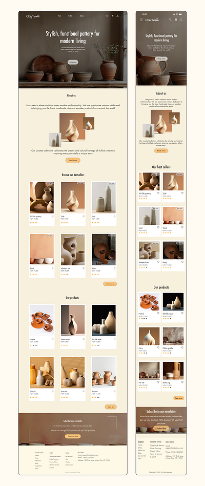 Mobile responsive mini online clay store design clay minimmalist modern onlinestore responsive ui uiux