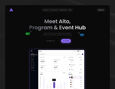 Alto - Marketing clean dark figma hero marketing page website