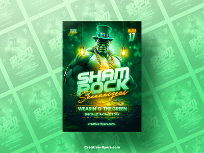 Epic St. Patrick’s Day Party Flyer creative design flyer templates graphic design green illustration ireland irish party flyer photoshop poster psd flyer shamrock st patty st. patricks st. patricks day party flyer