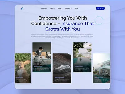 Insurance Made Simple – Landing Page UI app branding design graphic design hero section home page icon insurance landing page product design product designing typography ui ux