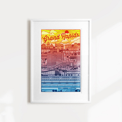 Grand Rapids Screen Print art print illustration print screen print screenprint