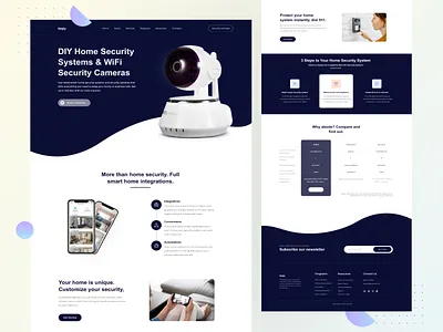 Wireless Home Security Cameras Website camera cctv cctv camera graphic design home automation home security home security camera homepage landing page secuirty security camera smart camera smart home smart home security smart security trendy design ui design ux design web design website