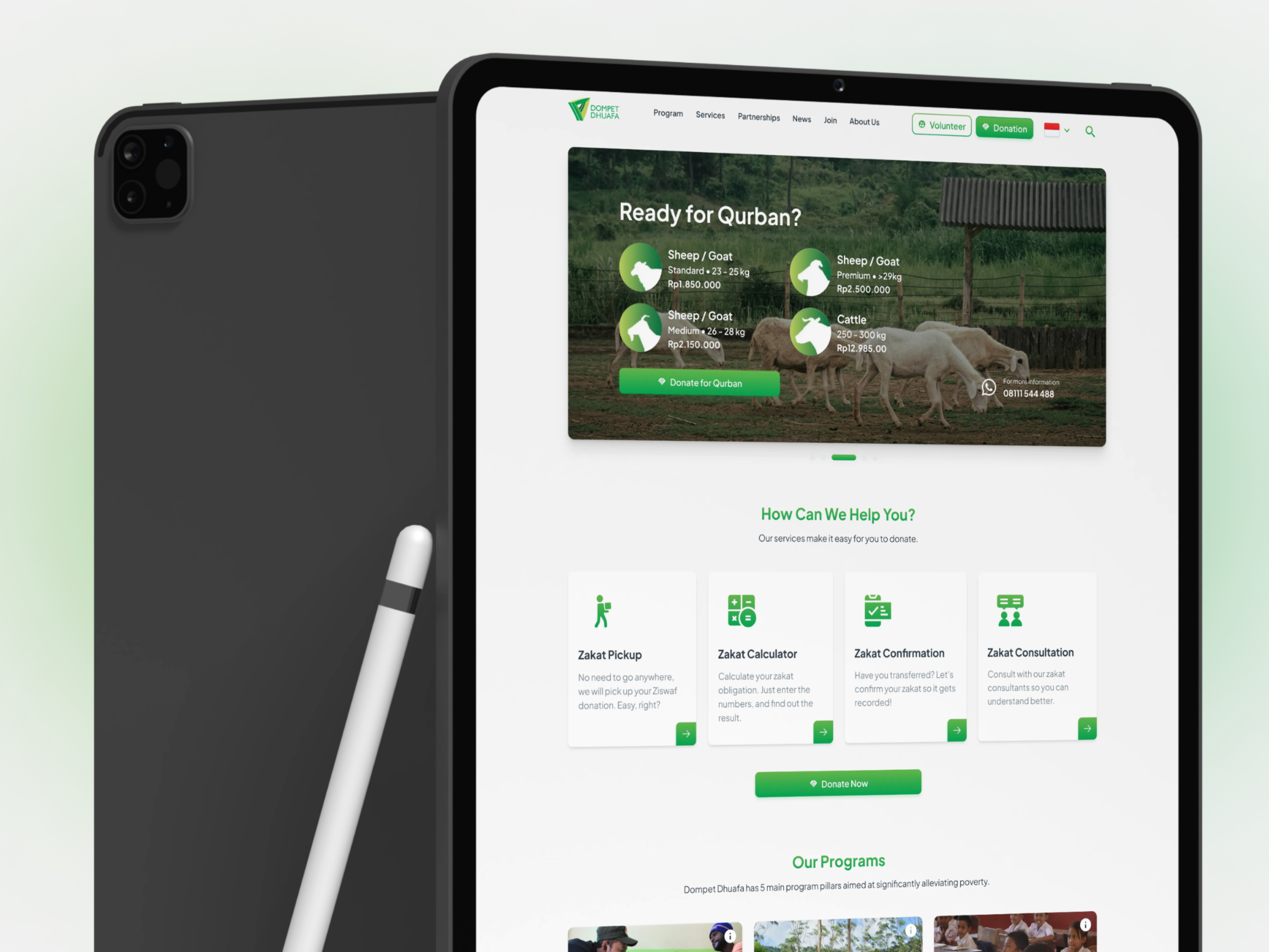 Dompet Dhuafa - Largest Indonesian Charity Website Revamp 🫱🏼‍ branding charity website gradient green landing page leaves ui ui design uiux ux ux design web design