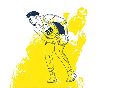 Andre Kelly basketball bears college basketball digital art illustration line art