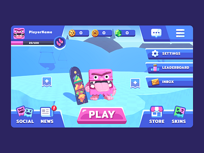 Yeti Rush UI game illustration interface ui vector