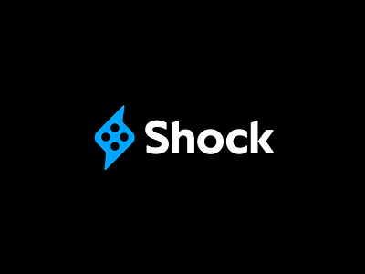 Shock bitcoin bolt branding casino crypto dice gambling identity lightning logo logomark s s logo shock symbol