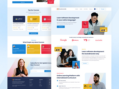 Software Development Online Course Landing Page Design app clean design landing page landing page design online course software development ui ux visual design web design