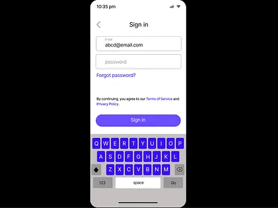 email sign in page re-create button email keyboard keypad mobile apps signin simple ui ux web