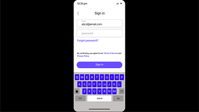 email sign in page re-create button email keyboard keypad mobile apps signin simple ui ux web